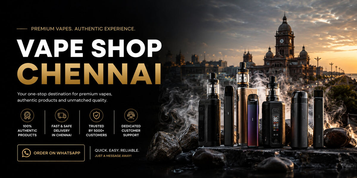 Best Vape Shop Chennai offering premium disposable vapes, pod kits and fast vape delivery in Anna Nagar